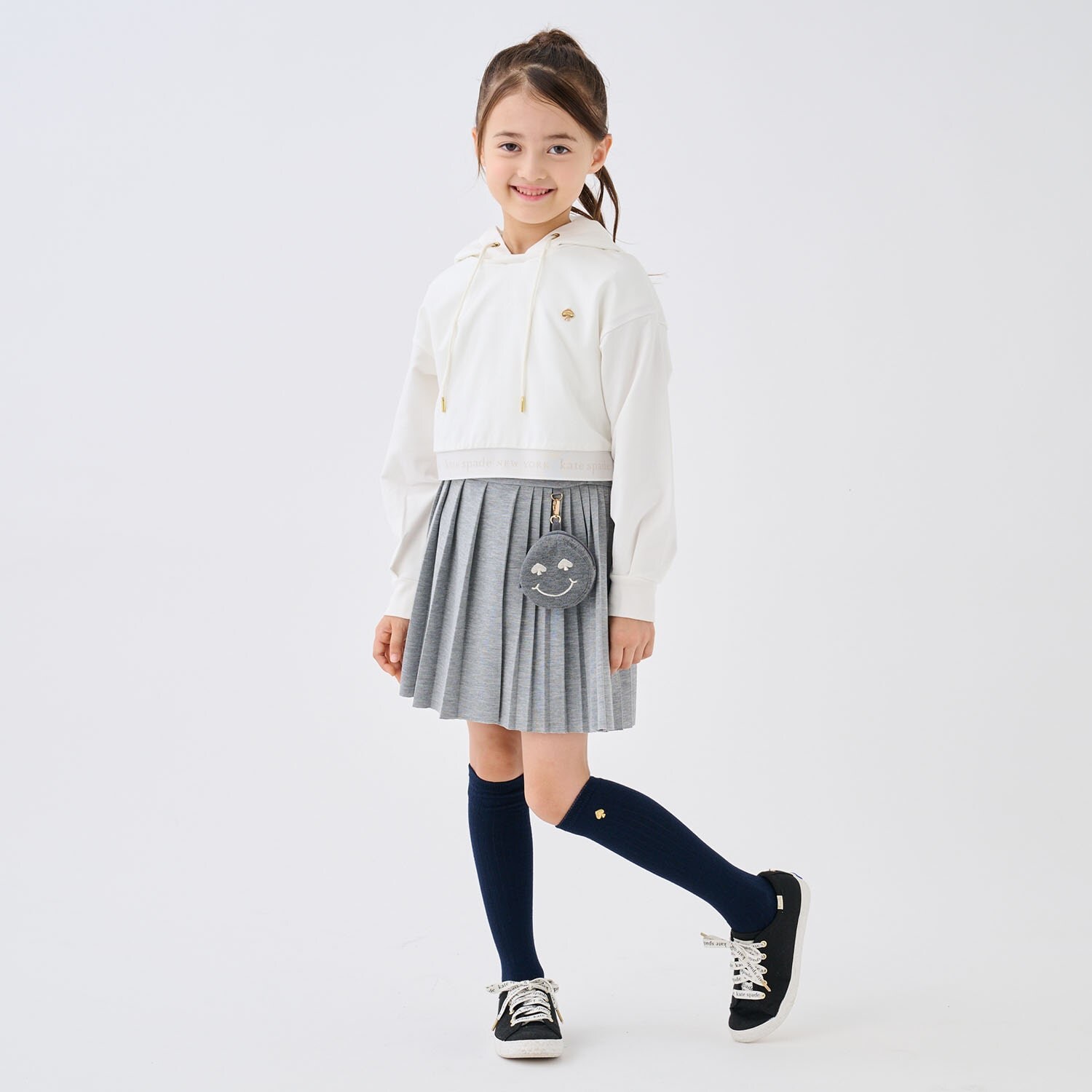 Spade Smileyポーチつきプリーツスカート