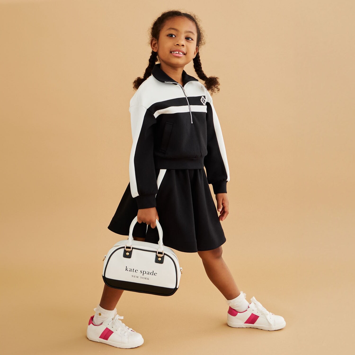 バイカラートップス&スカートセット