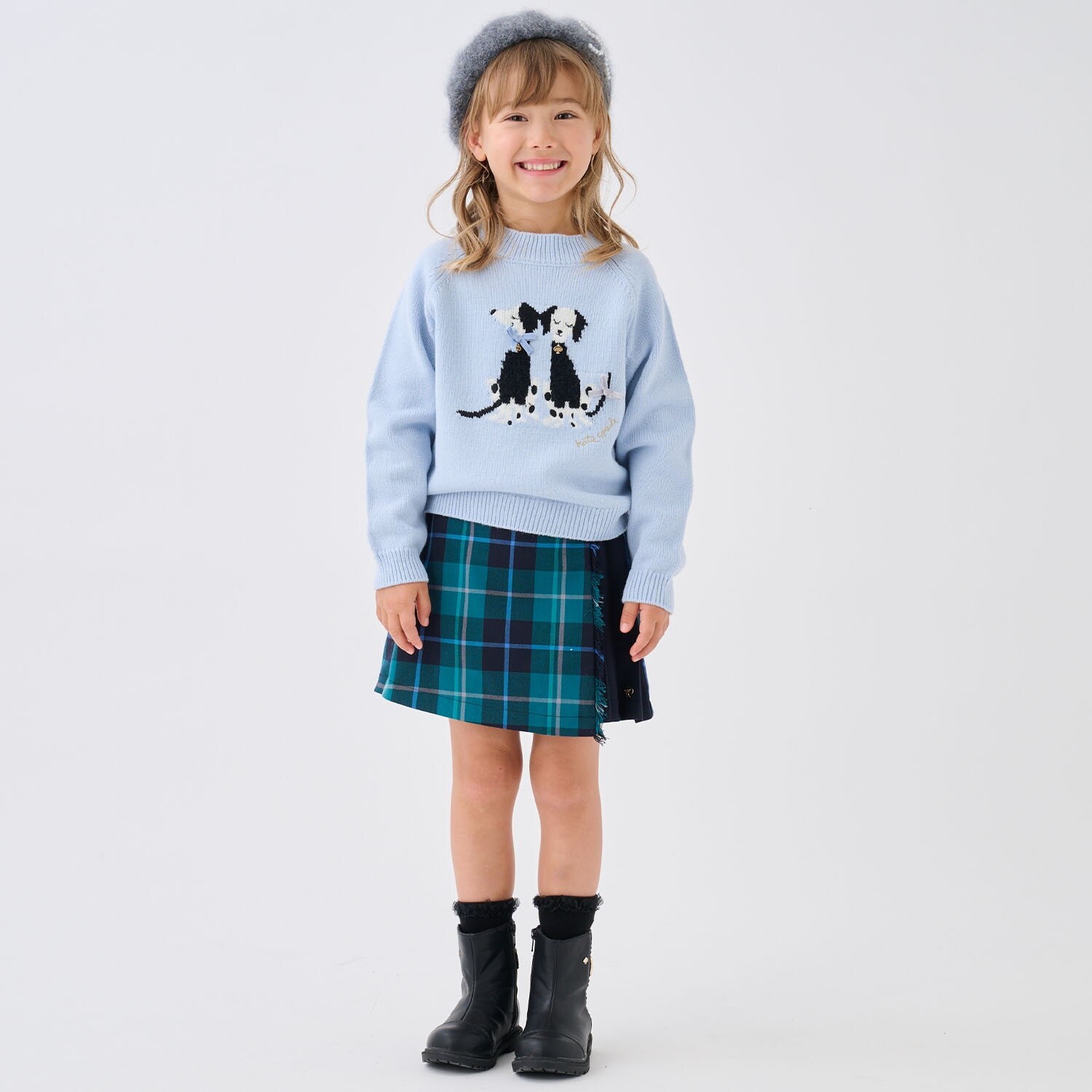 オータムチェックラップキュロットスカート