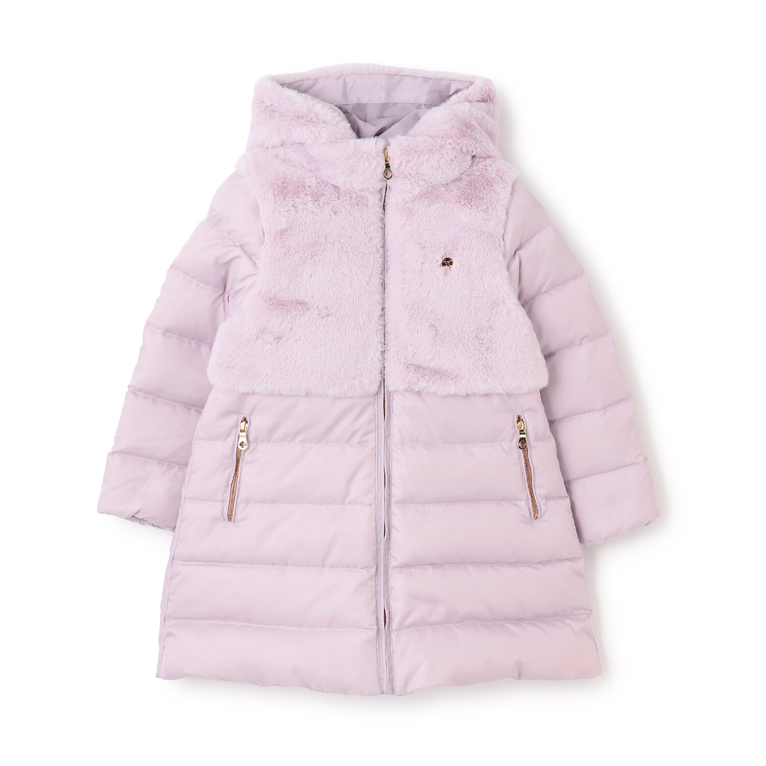 フェイクファー切り替えダウンコート