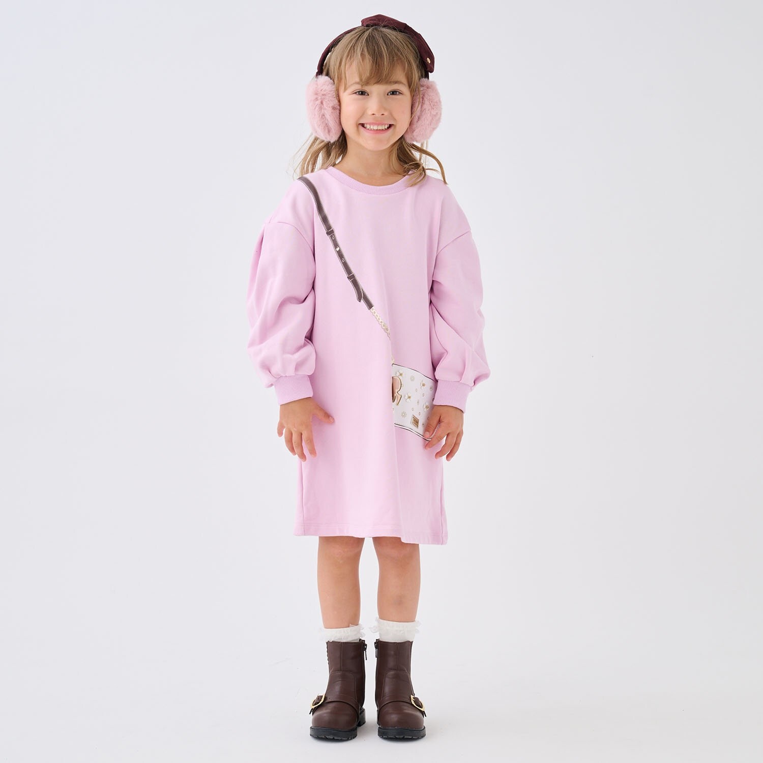 トロンプルイユフラワークロスボディワンピース