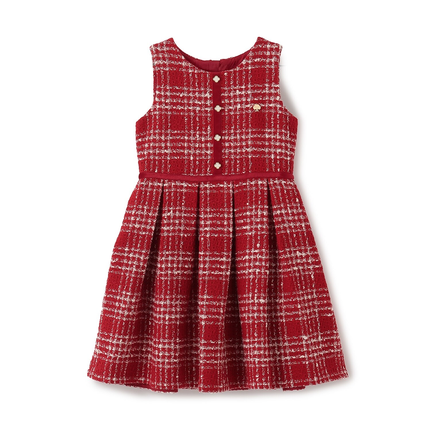 フロントボタンツイードジャンパースカート