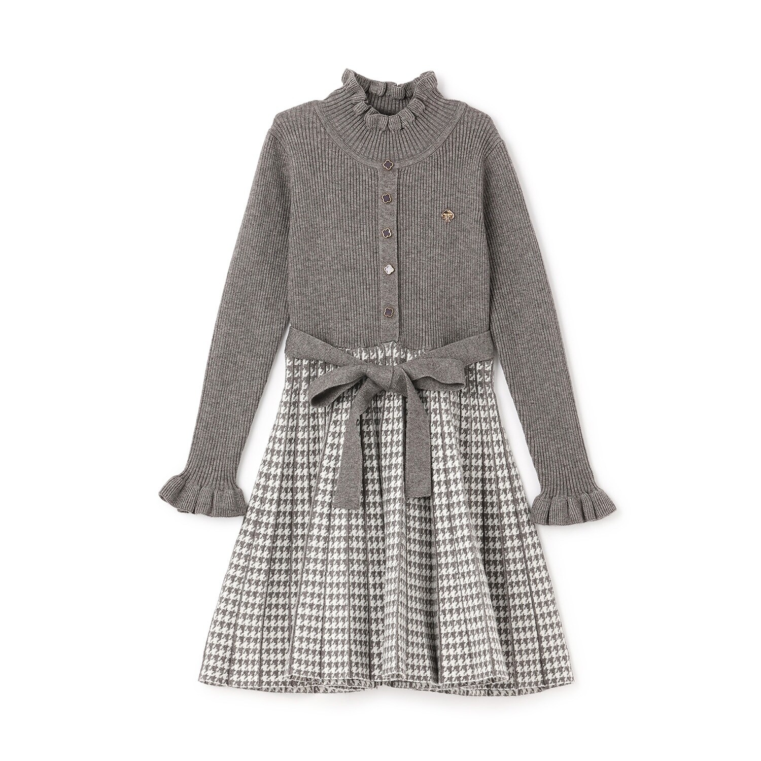 千鳥柄ニットワンピース