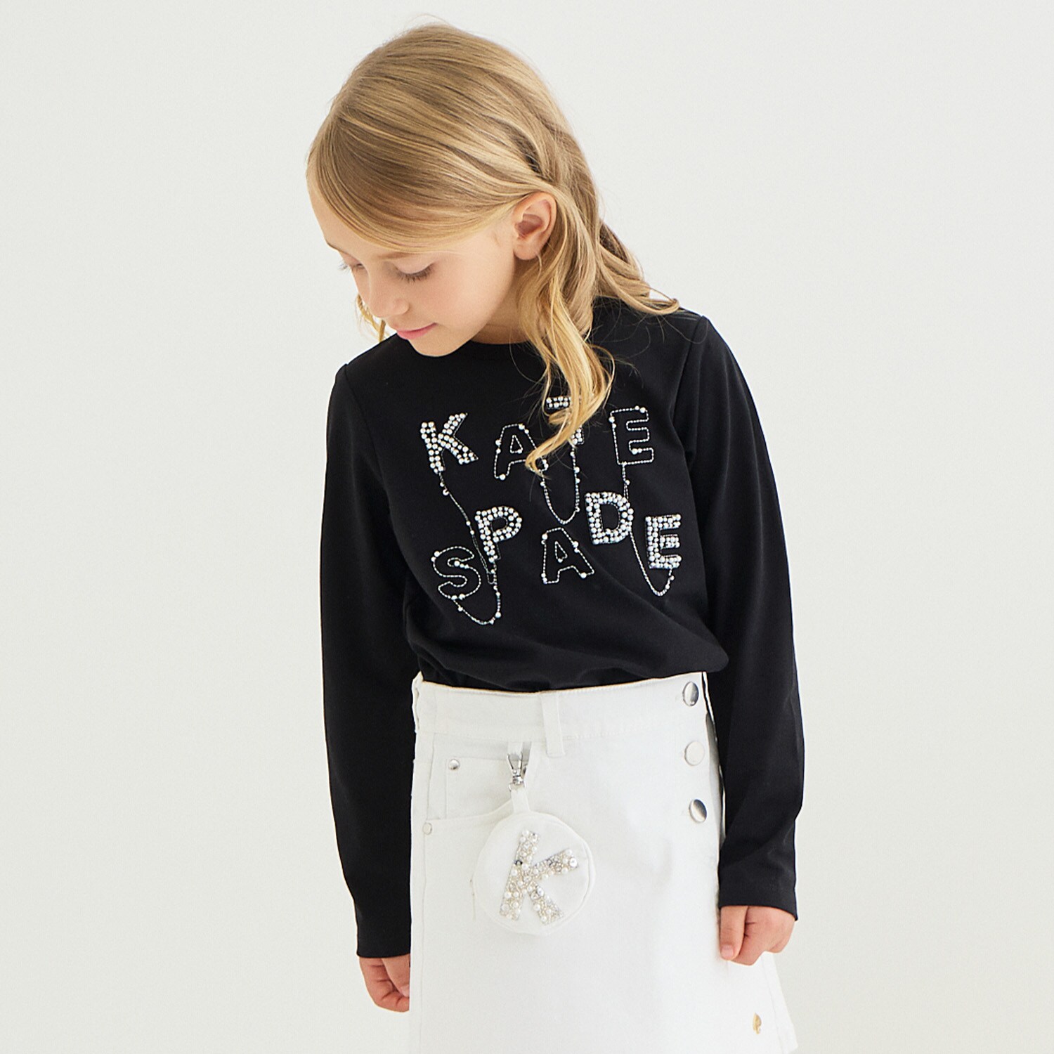 ビジューロゴ長袖Tシャツ