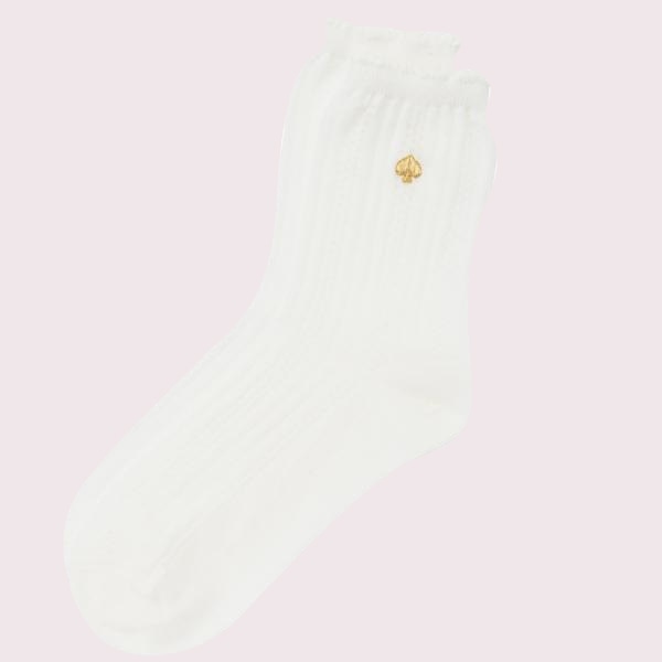 ロゴ刺しゅうクルーソックス