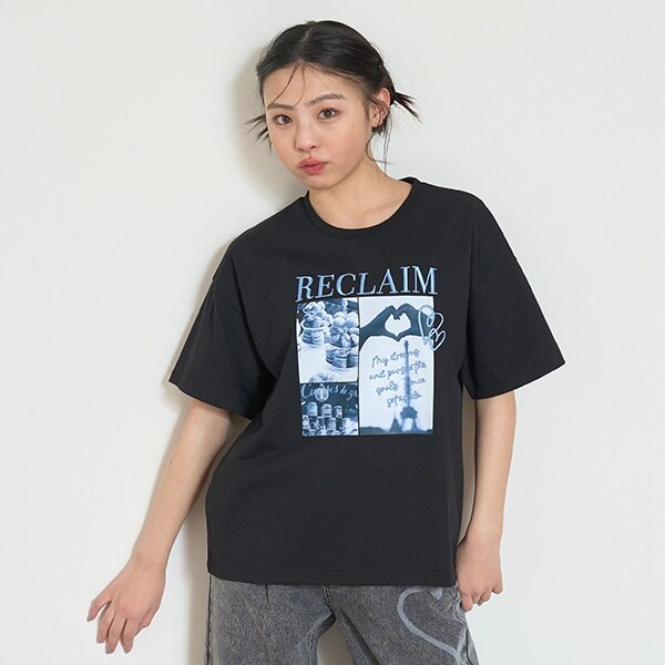 【7days】【GOODPRICE】【綿100％】パリ転写プリントTシャツ