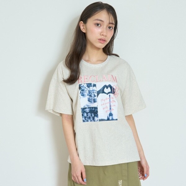 【7days】【GOODPRICE】【綿100％】パリ転写プリントTシャツ