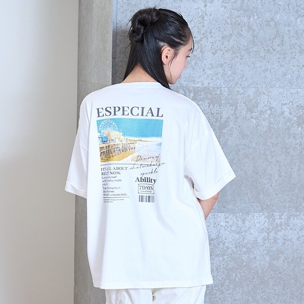【7days】【綿100％】転写プリントBIGTシャツ