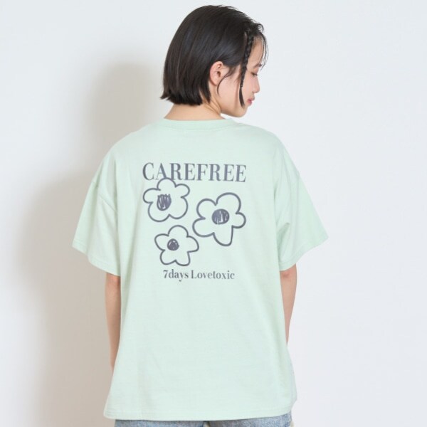 【7days】【綿100％】フラワーポケットBIGTシャツ
