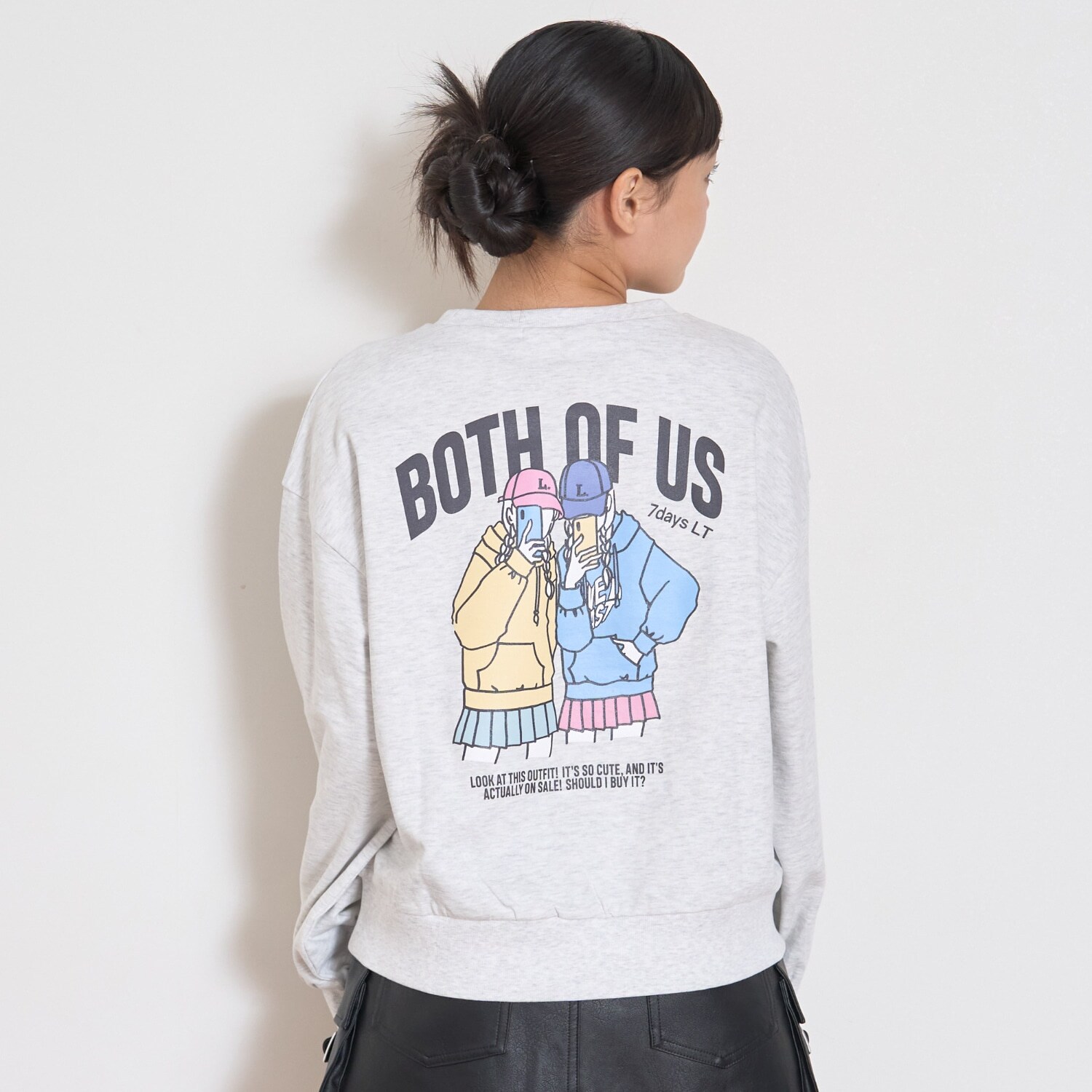 【7days】バックガールイラストトレーナー