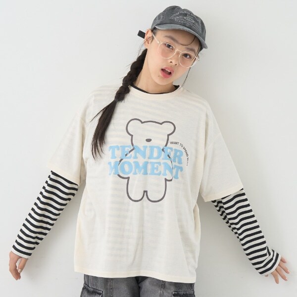 【7days】【吸水速乾／さらさら】ルーズ半袖T+ロンTセット