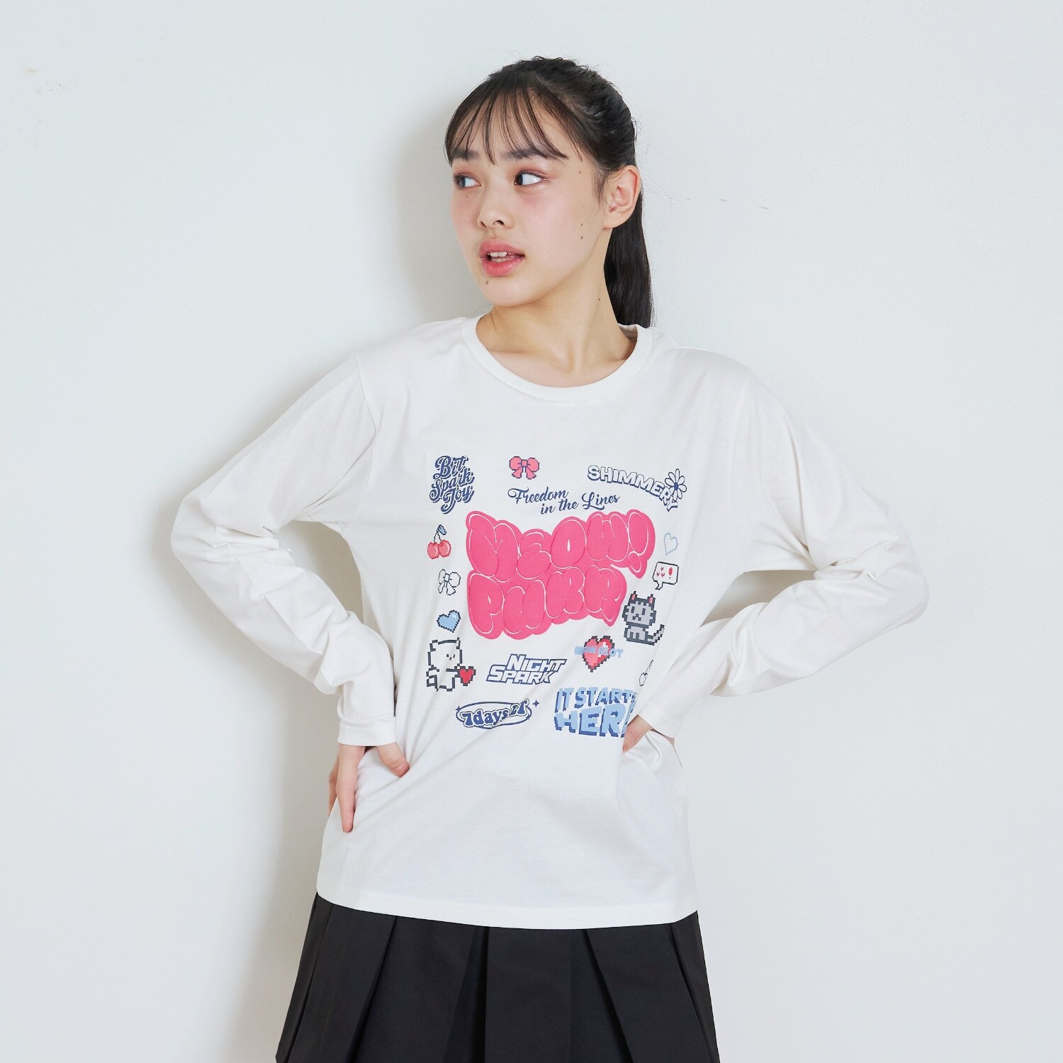 【7days】デジタルモチーフTシャツ