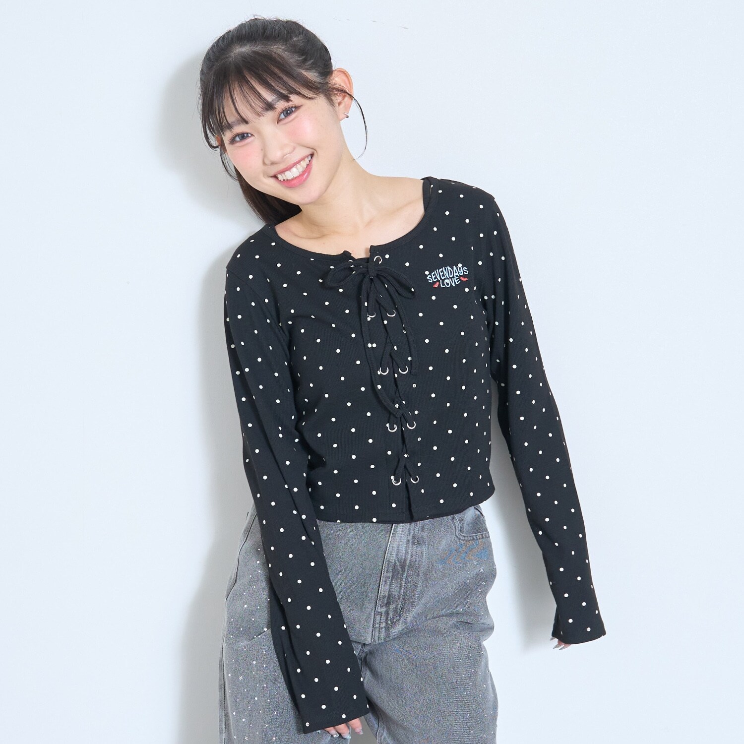 【7days】レースアップTキャミセット