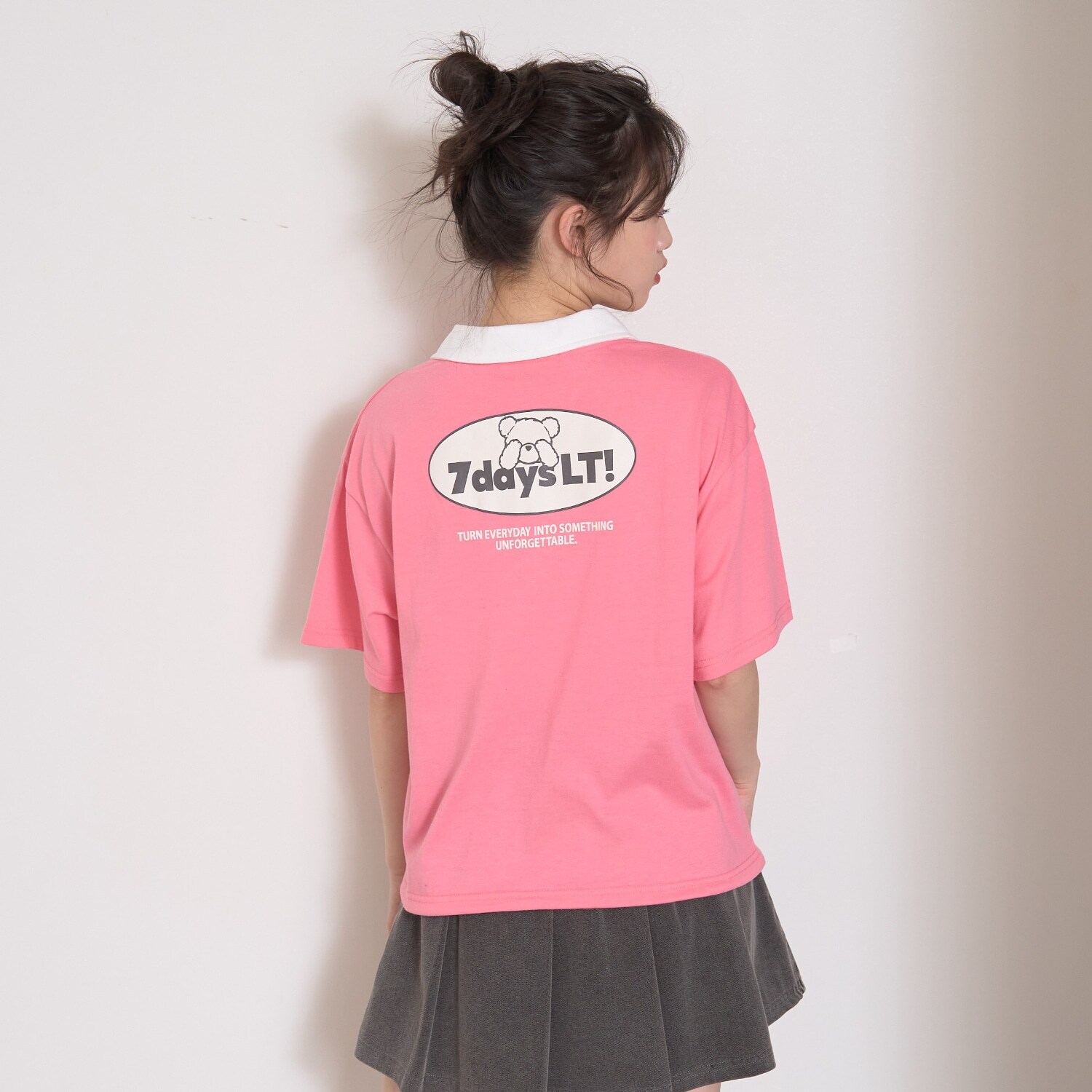 【7days】ハーフジップ半袖Tシャツ