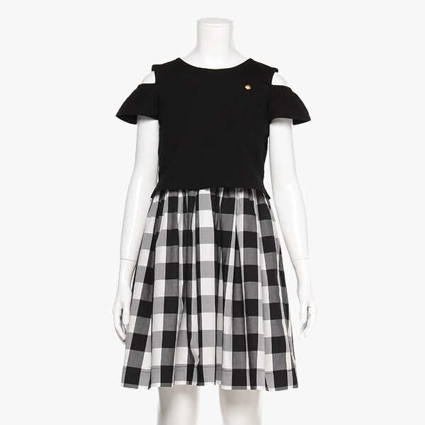 【リピート】【直営店で取り扱い無し】ガールズ ギンガムミックスメディアドレス