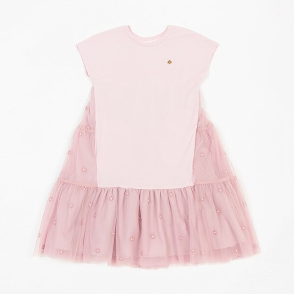 【人気商品再入荷】【直営店で取り扱い無し】ガールズ フラワーチュールドッキングワンピース