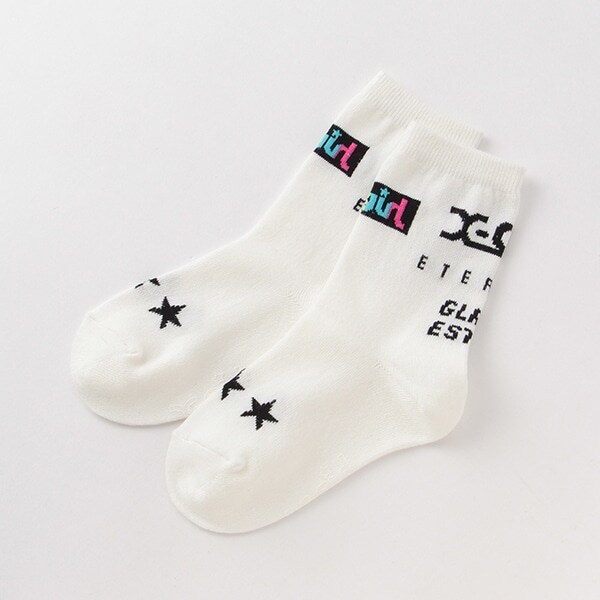 グラデーションボックスロゴクルーソックス