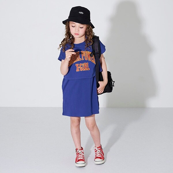 【WEB限定】カレッジロゴショート半袖Tシャツ＋ワンピースSET