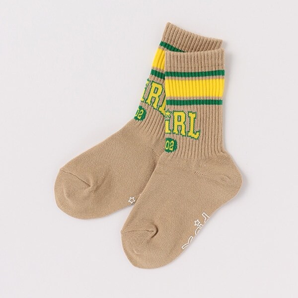 カレッジロゴラインクルーソックス