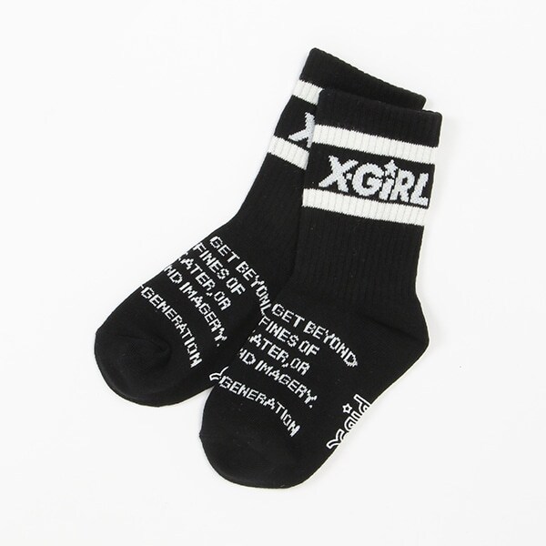 スランテッドロゴラインクルーソックス