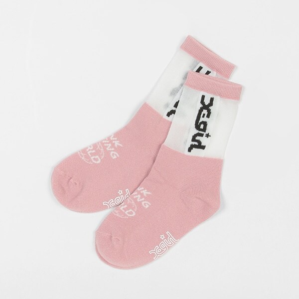 ロゴシースルークルーソックス