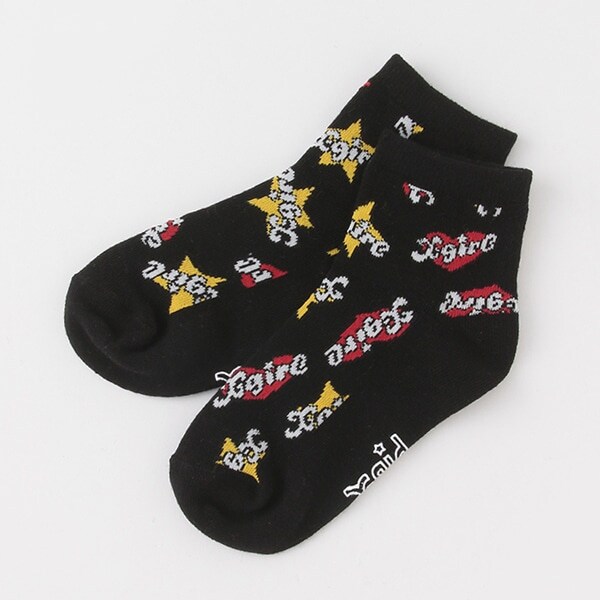 ロゴ総柄ミドル丈ソックス