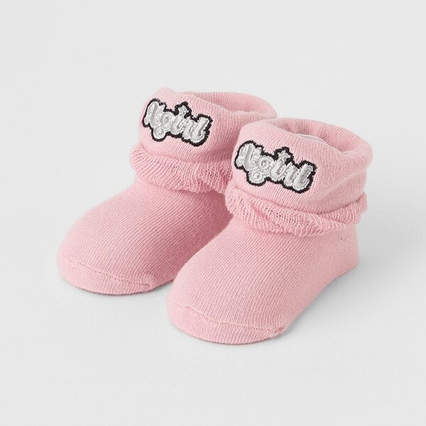 ロゴ刺しゅう折り返しベビーソックス