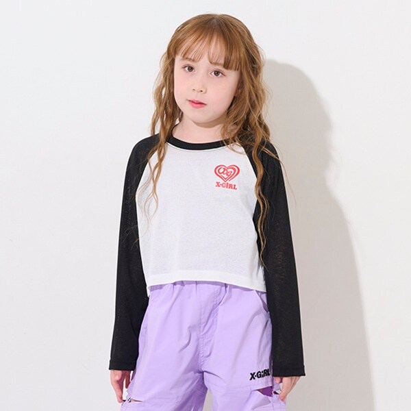 ハートロゴラグランシアー長袖Tシャツ