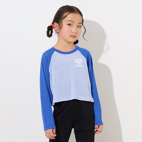 ハートロゴラグランシアー長袖Tシャツ