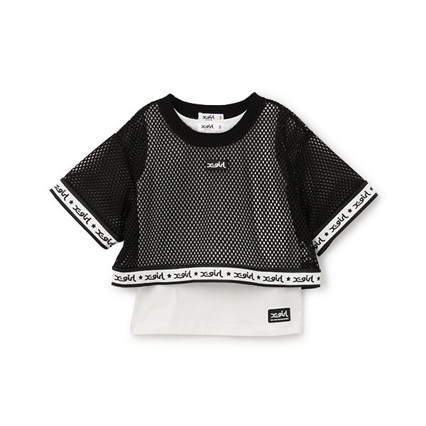 【TBSドラマ フェイクマミー 着用アイテム】メッシュ半袖Tシャツ&タンクトップセット