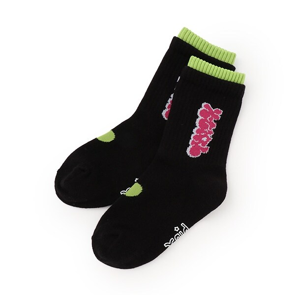 配色グラフィティロゴクルーソックス