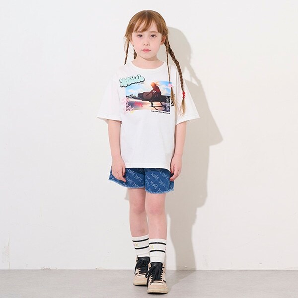 ロゴジャガードデニムショートパンツ