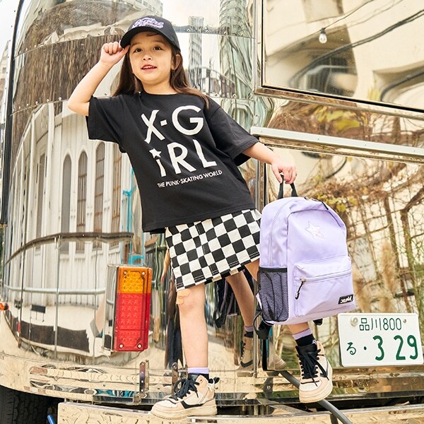 【TBSドラマ フェイクマミー 着用アイテム】ロゴT+ブロックチェック柄スカートセット