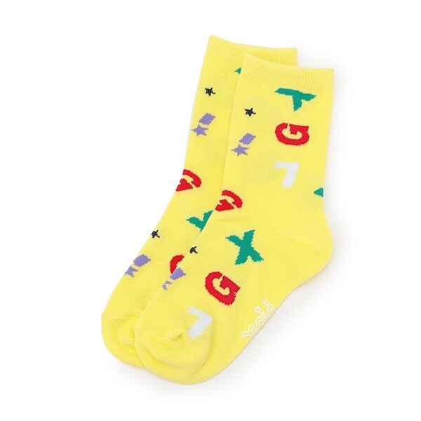 ロゴ総柄クルーソックス