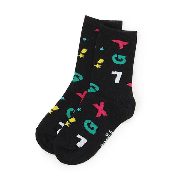 ロゴ総柄クルーソックス