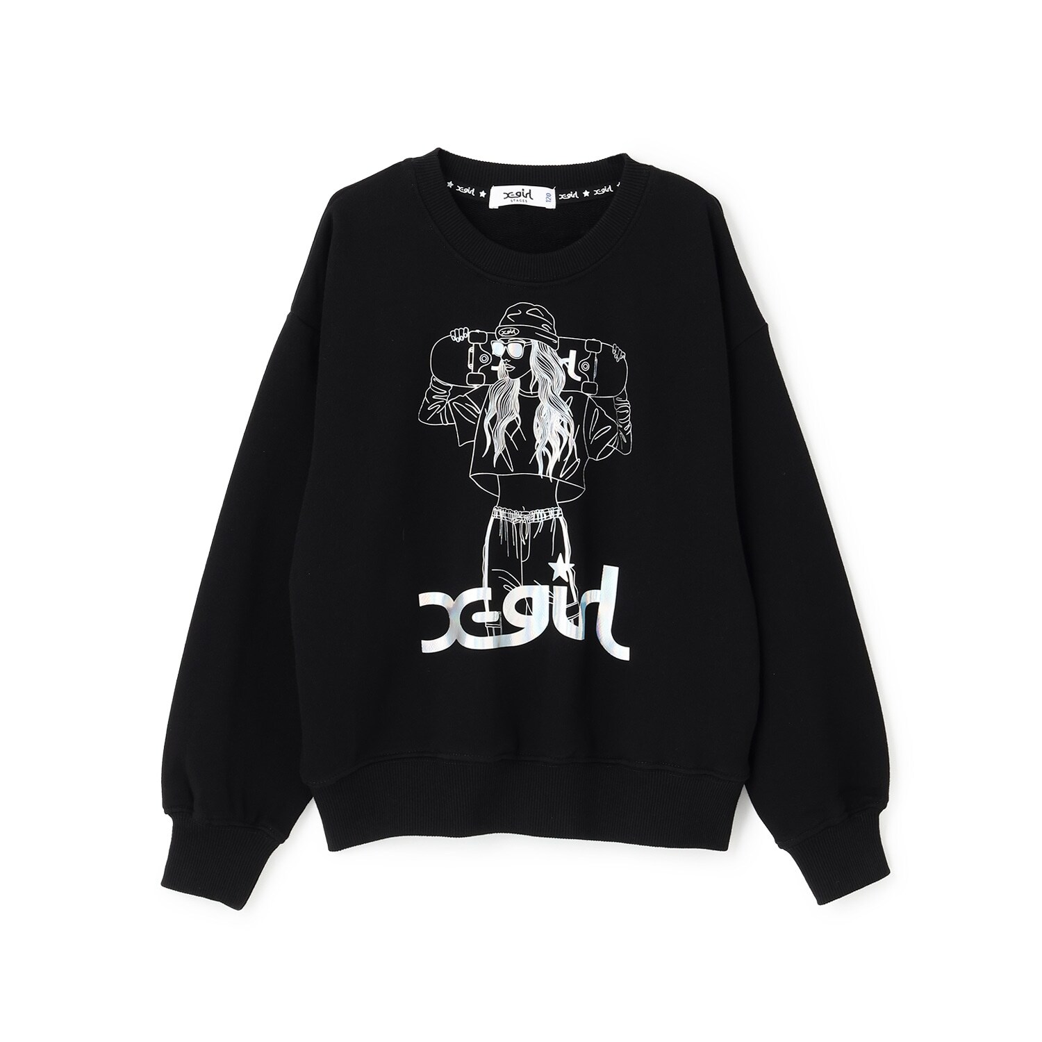 【TBSドラマ フェイクマミー 着用アイテム】スケボーガールオーロラプリントトレーナー