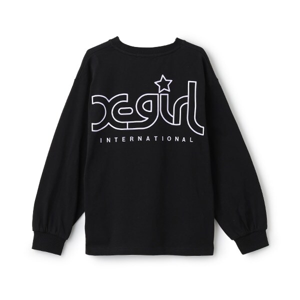 ミルズロゴバックプリント長袖Tシャツ