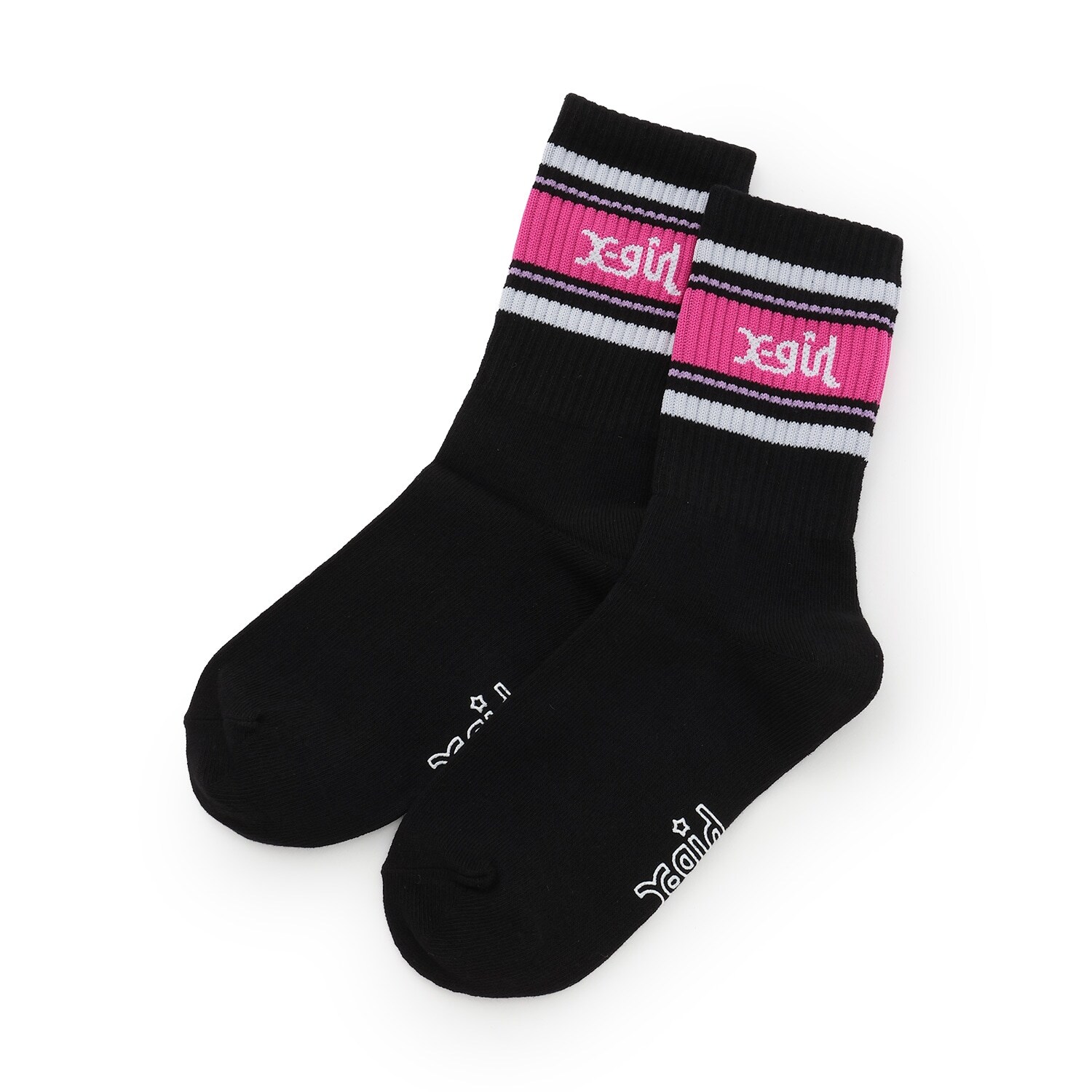 ラインロゴリブクルーソックス