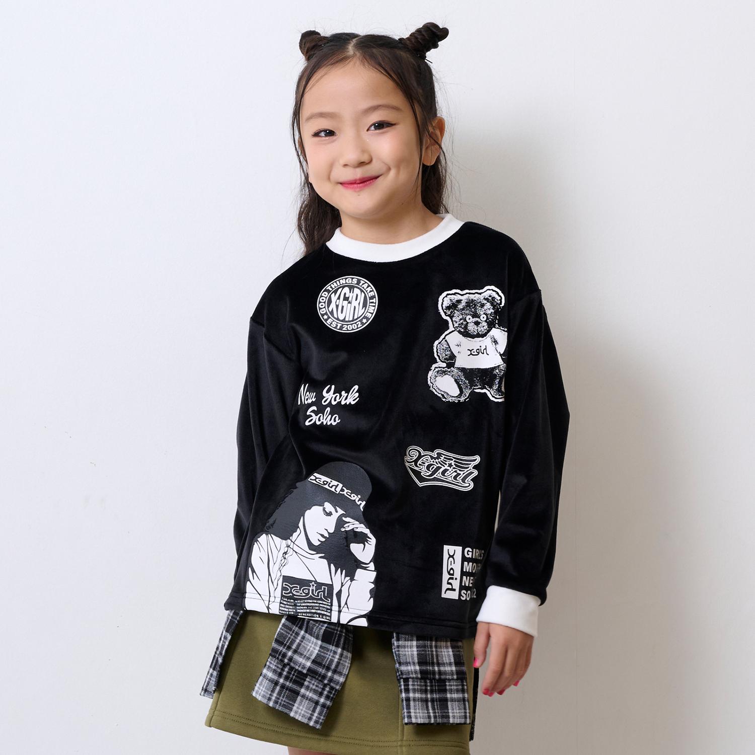 MIX モチーフ起毛長袖トップス