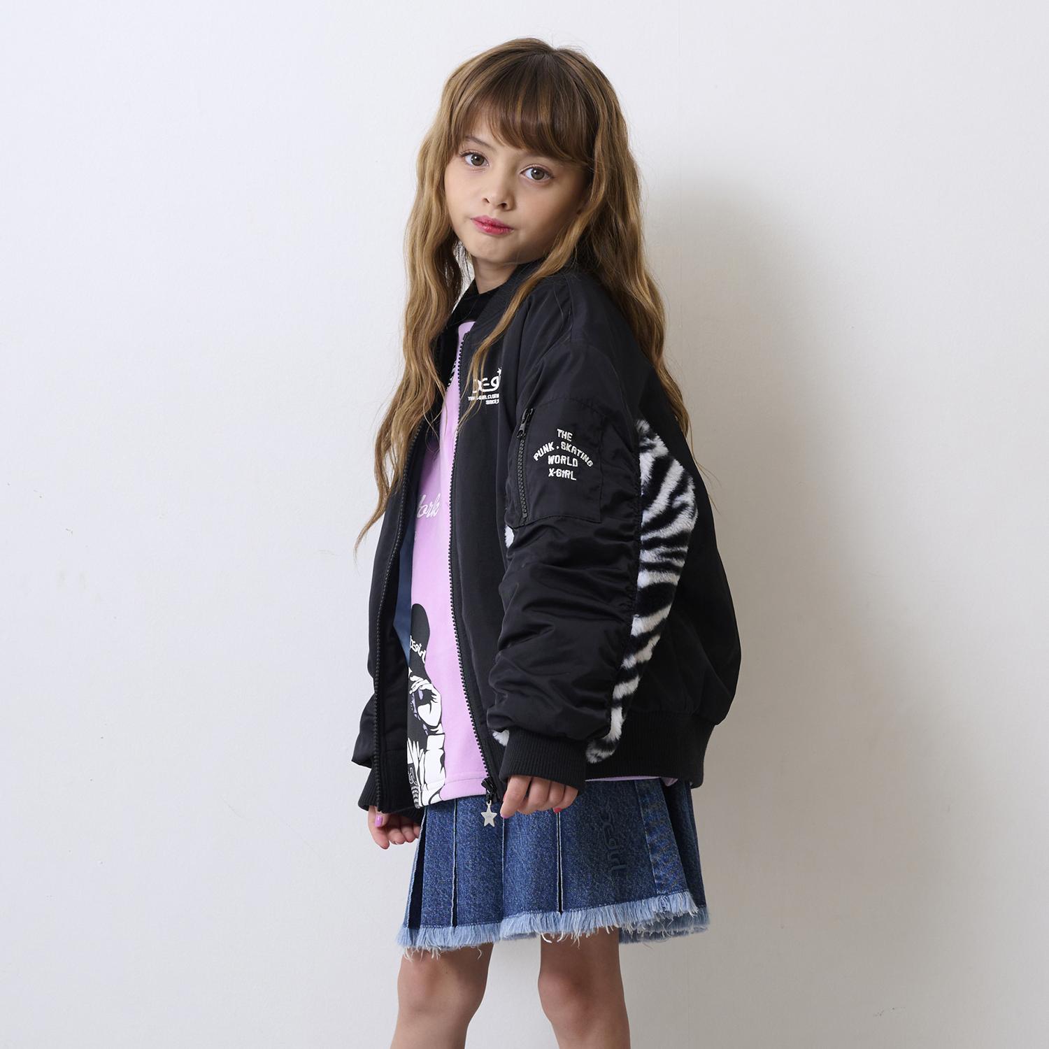 【TBSドラマ フェイクマミー 着用アイテム】袖下ファー切替ブルゾン