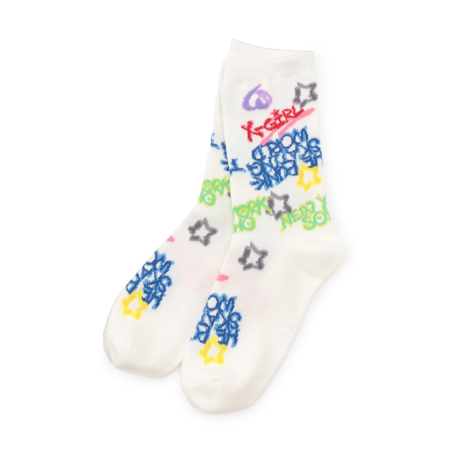 グラフィティ総柄クルーソックス