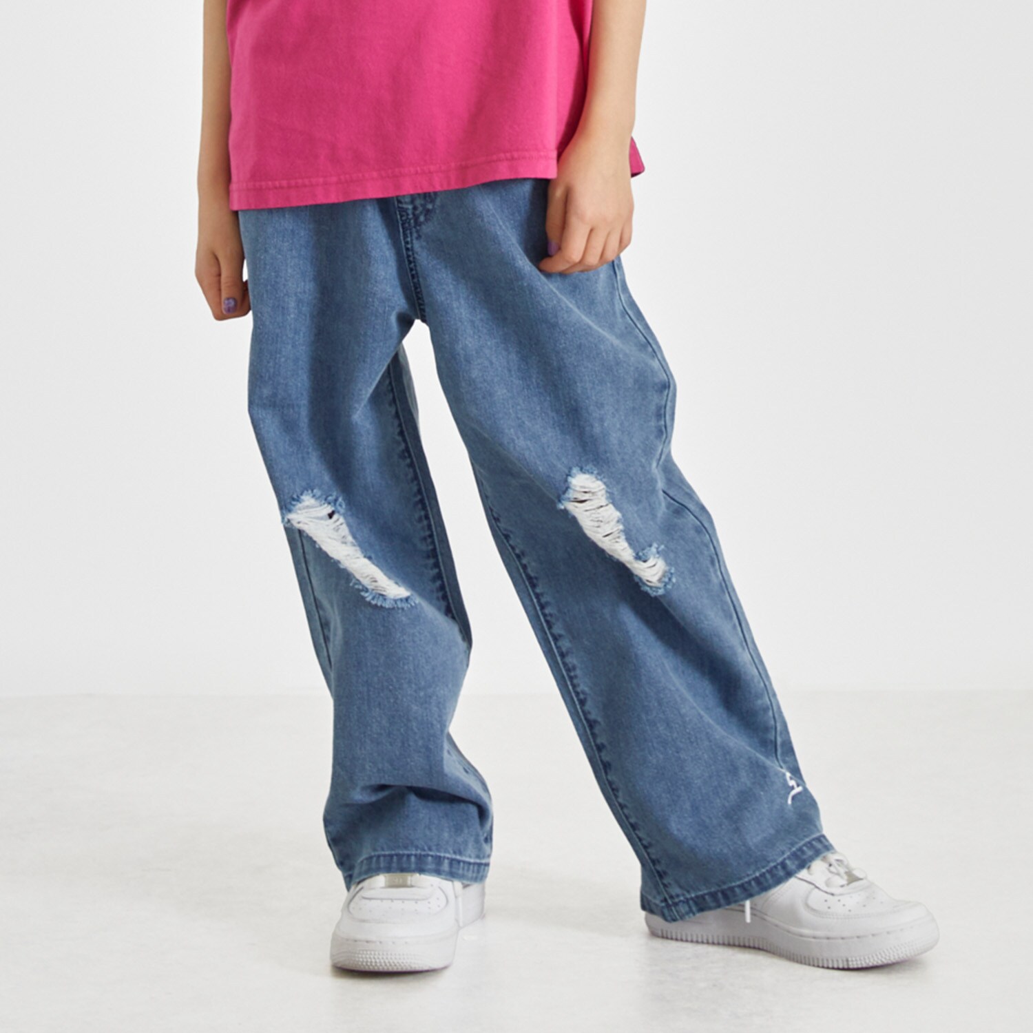 クラッシュワイドデニムパンツ