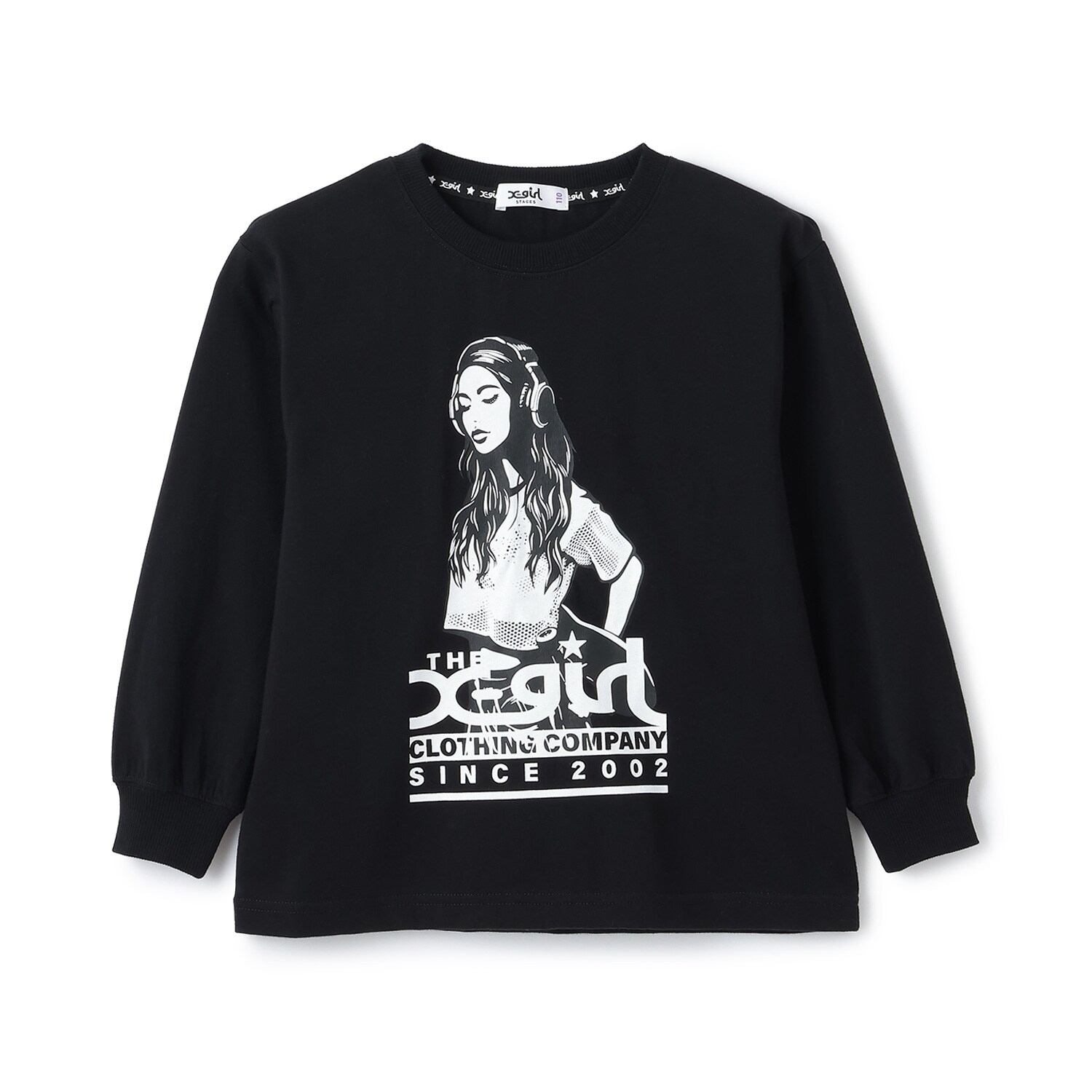 スケボーガールイラスト 長袖Tシャツ