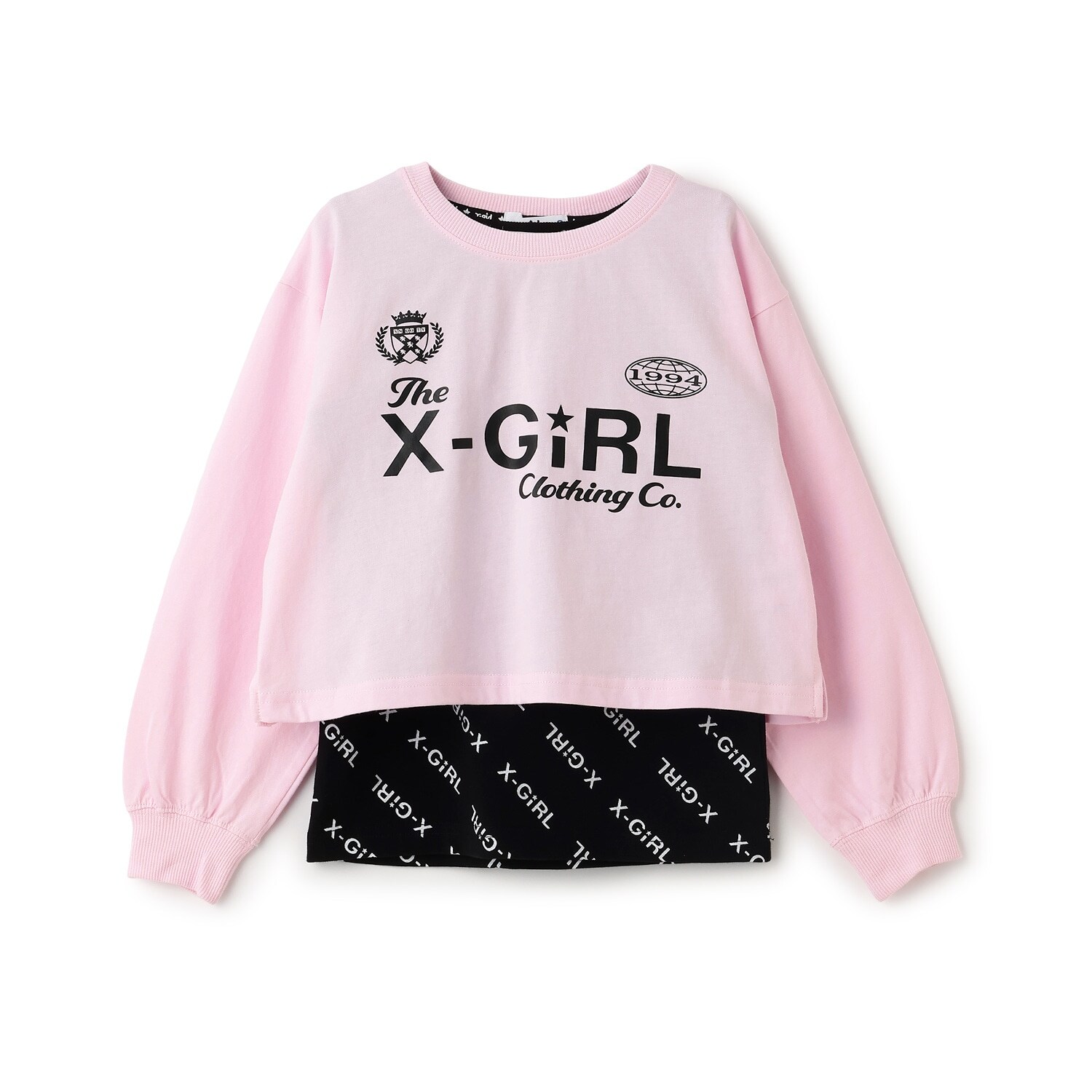 ロゴ長袖Tシャツ+総柄ロゴタンクトップセット