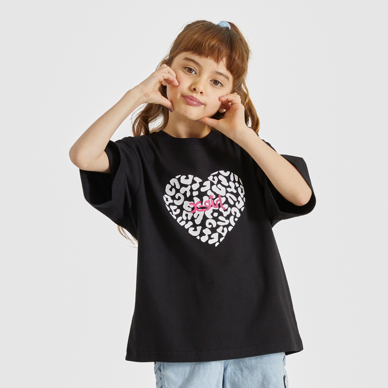 レオパードハートプリント 半袖Tシャツ