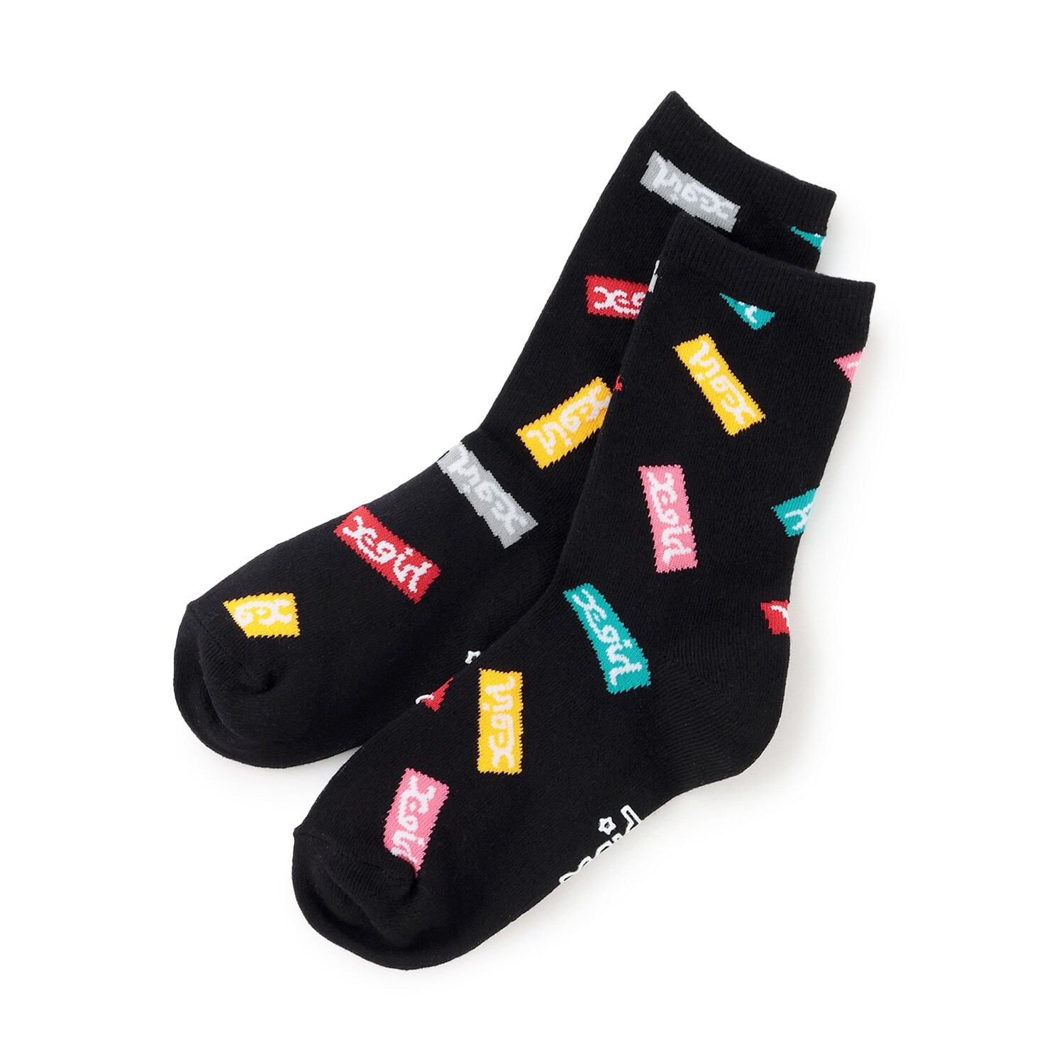 BOXロゴ総柄 クルーソックス