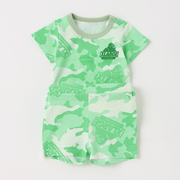 【WEB限定】迷彩柄カバーオール＋ショートパンツSET