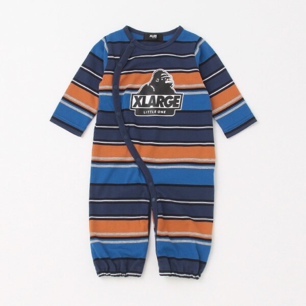 ボーダーゴリラ長袖カバーオール