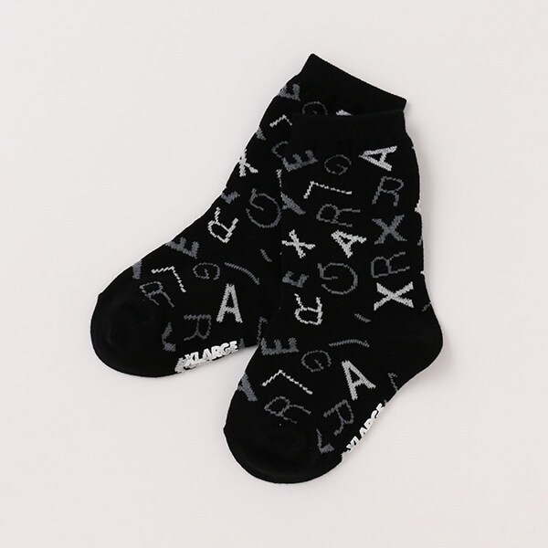 総柄ロゴクルーソックス【日本製】