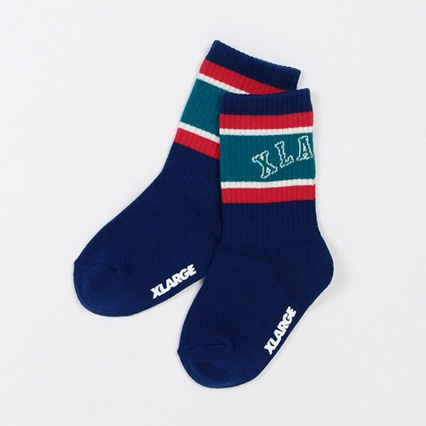 カレッジロゴラインクルーソックス